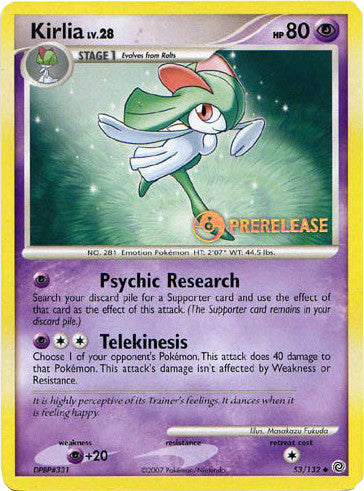 Kirlia (53/132) (Prerelease Promo) [Diamond & Pearl: Black Star Promos]