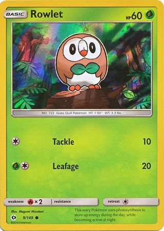 Rowlet (9/149) (Water Web Holo) [Sun & Moon: Base Set]