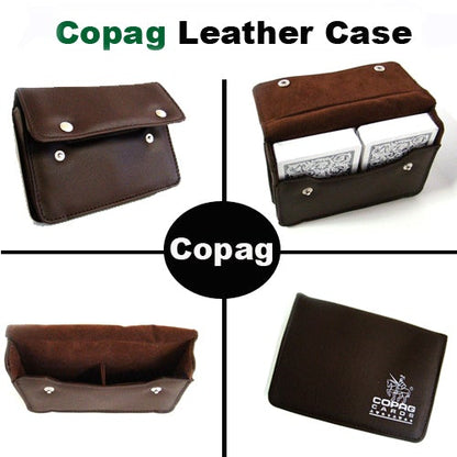 Copag Leather Poker Card Case holder for 2 Decks with Snaps