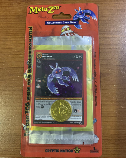 MetaZoo Cryptid Nation 1st Edition Blister Pack With Mothman Card & Coin